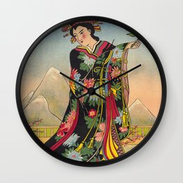 Japan Kananga Water - Woman with Flower Wall Clock