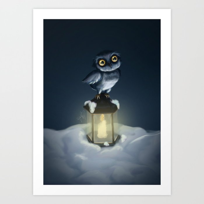 The Owl and the Lantern Art Print