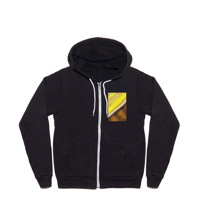 Abstract Prints: Yellow Abstract Full Zip Hoodie