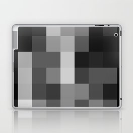 graphic design pixel geometric square pattern abstract background in black and white Laptop Skin