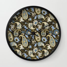 Elegant Paisley Pattern Black  Wall Clock