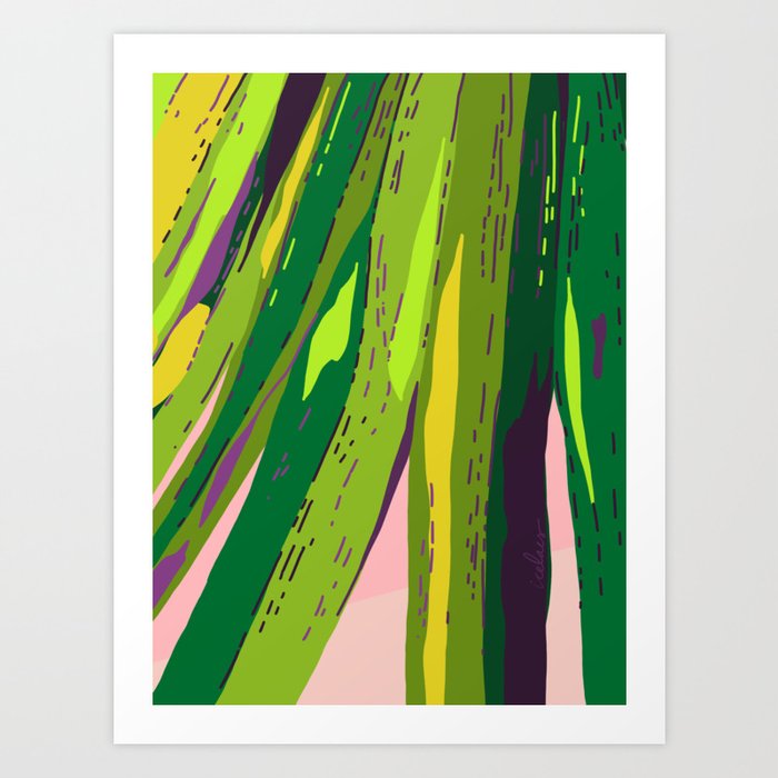 Too Close for Comfort - Tropical Palm Leaves Illustration Art Print