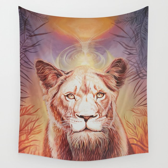 Sol Lioness Wall Tapestry