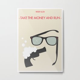 Woody Allen "Take the Money and Run" M0vie Poster Metal Print