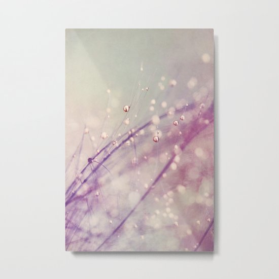 Vintage Feather Drops Metal Print