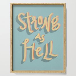 Strong as Hell Girl Power Print Serving Tray