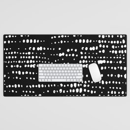 Abstract Spotted Pattern in Black and White Desk Mat