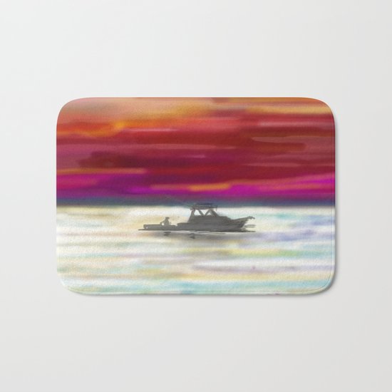 Fishing in Neon Bath Mat