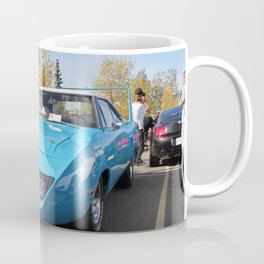 Vintage Superbird American Classic Muscle racing car transportation automobiles color photograph / photography B5 blue poster posters Mug