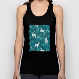 Ice Forest Deer Turquoise Tank Top