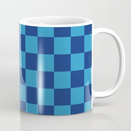 Checker Pattern 346 Blue and Cyan Blue Mug