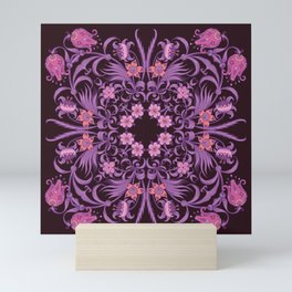 Mandala Vector abstract color decorative floral ethnic ornamental illustration Mini Art Print