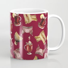 Watercolor mulled wine and scarfs pattern Mug