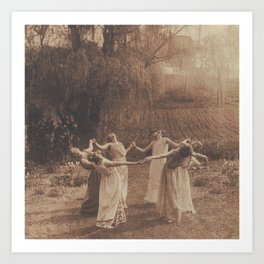 Circle of Witches, Vintage Photograph of Women Dancing Art Print