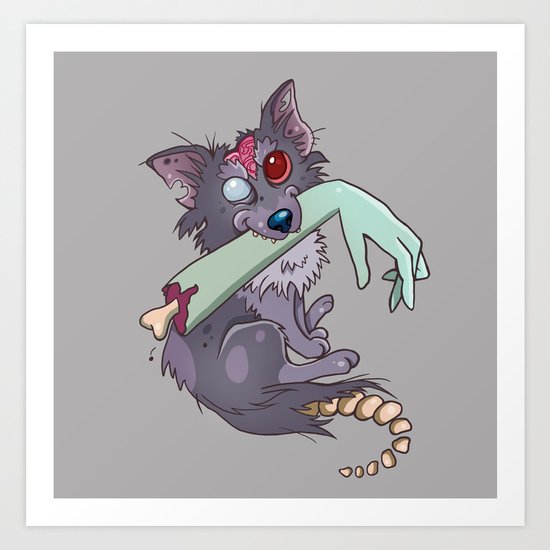 Rufus the zombie dog Art Print