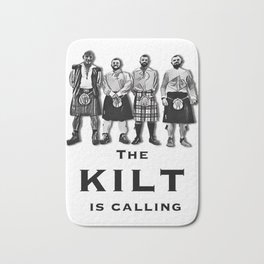 The kilt is calling Bath Mat | Maninkilt, Truescotsman, Nounderpants, Scottish, Kiltedman, Linedrawing, Highlander, Scottishpride, Scot, Scotland 
