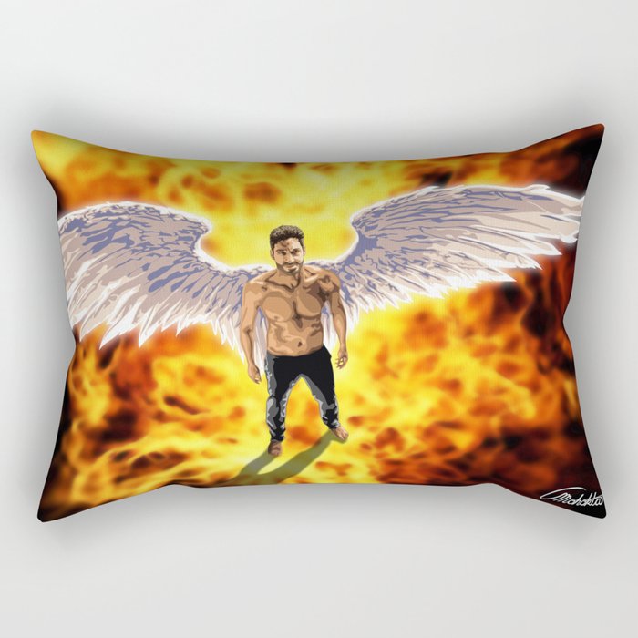 Lucifer Morningstar fire Rectangular Pillow