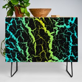 Cracked Space Lava - Cyan/Yellow Credenza