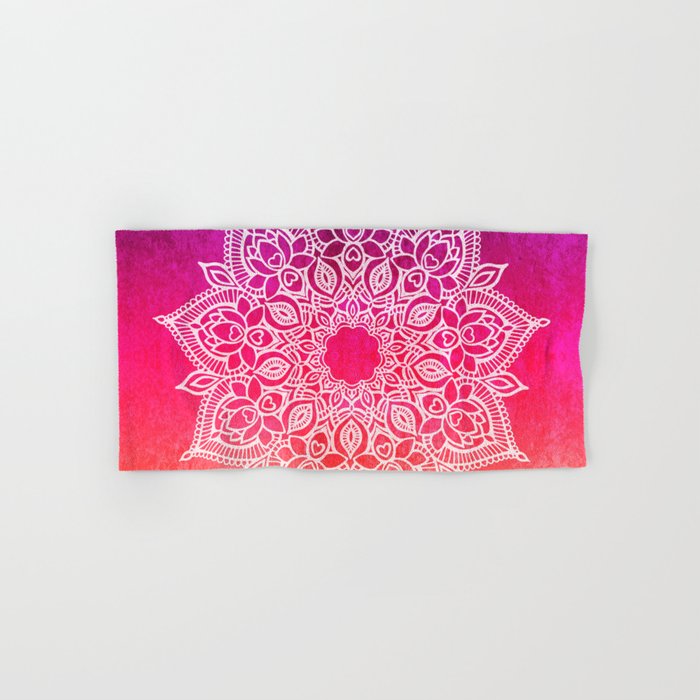 The infinite lotus mandala - vibrant ombre Hand & Bath Towel