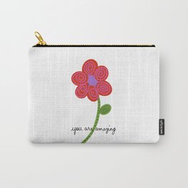 Single Red Mod Flower Carry-All Pouch