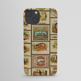 Vintage cigar box labels iPhone Case