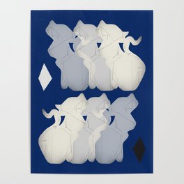 Origami cat graphic design Poster