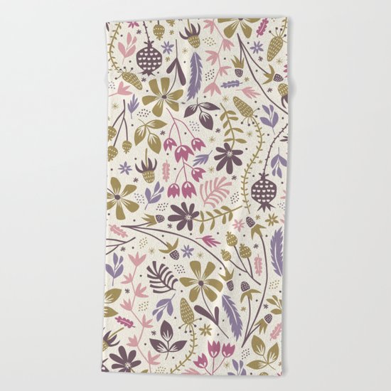 Vintage Blooms Beach Towel
