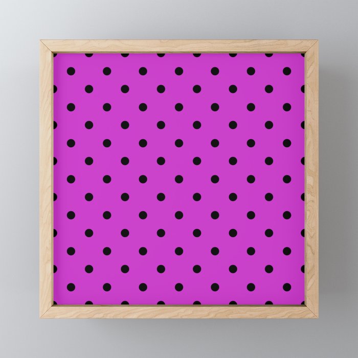 Steel Pink - polka 5 Framed Mini Art Print