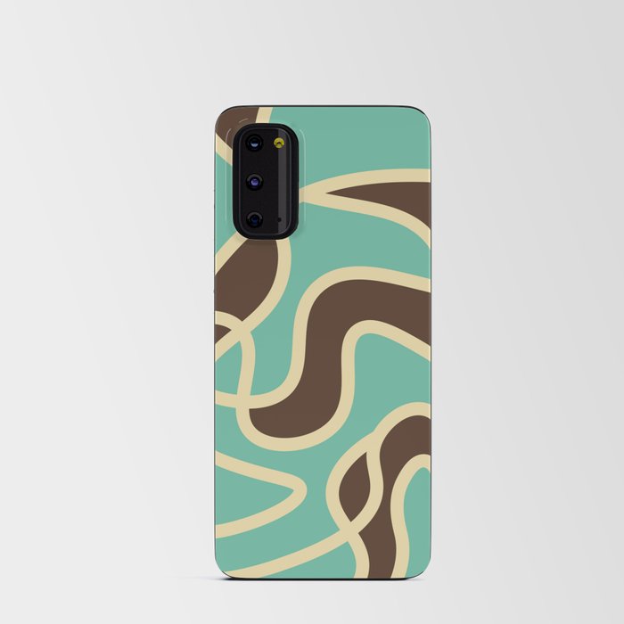 Messy Scribble Texture Background - Green Sheen And Royal Brown Android Card Case