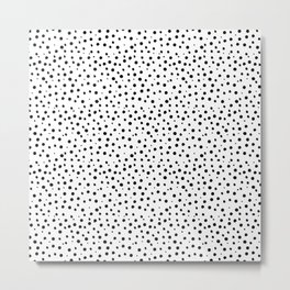 Tiny Doodle Dots Metal Print | Black, Pop Art, Minimalistic, Dalmation, Shabby, Chic, Cottage, Pattern, Retro, Black And White 