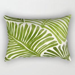 Summer Fern Simple Modern Watercolor Rectangular Pillow
