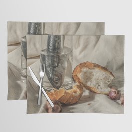 Still life of fish and bread Placemat