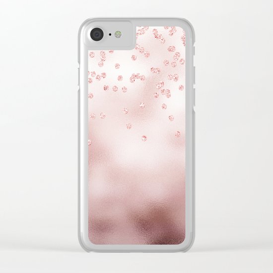 Princess Confetti Glitter on pink metal background #Society6 Clear iPhone Case