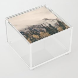 Banff national park foggy mountains and forest in Canada Acrylic Box