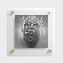 Fat black&White smoking man 2022 Floating Acrylic Print