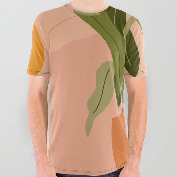 Abstract Flowerpot with Cool Abstract shapes All Over Graphic Tee