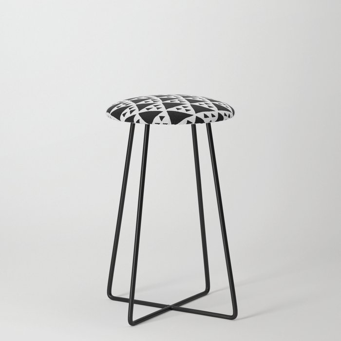 Triangles Big and Small in black and white Counter Stool