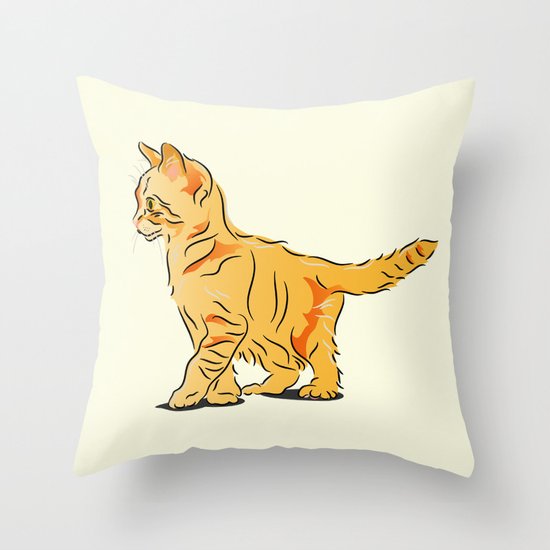 Tabby Kitten Throw Pillow