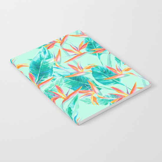 Birds Of Paradise Mint Notebook