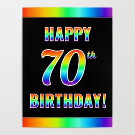 [ Thumbnail: Fun, Colorful, Rainbow Spectrum “HAPPY 70th BIRTHDAY!” Poster ]