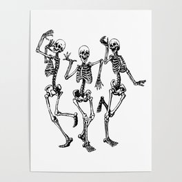 Three Dancing Skulls Poster