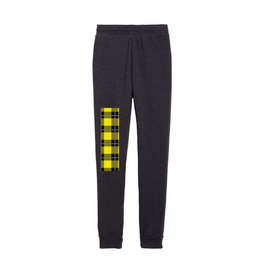 Yellow and Black Flannel-Plaid Pattern Kids Joggers