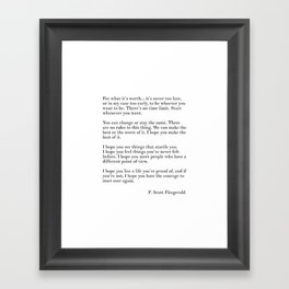 fitzgerald for what it's worth Framed Art Print
