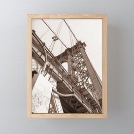 Manhatta Bridge - Sepia  Framed Mini Art Print