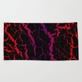 Cracked Space Lava - Red/Purple Beach Towel