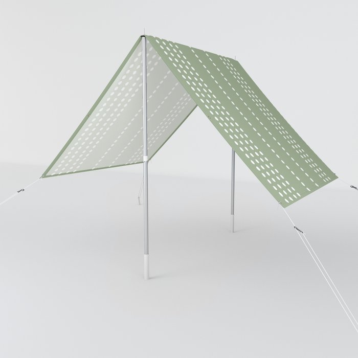 Ethnic Spotted Stripes in Sage Green Sun Shade