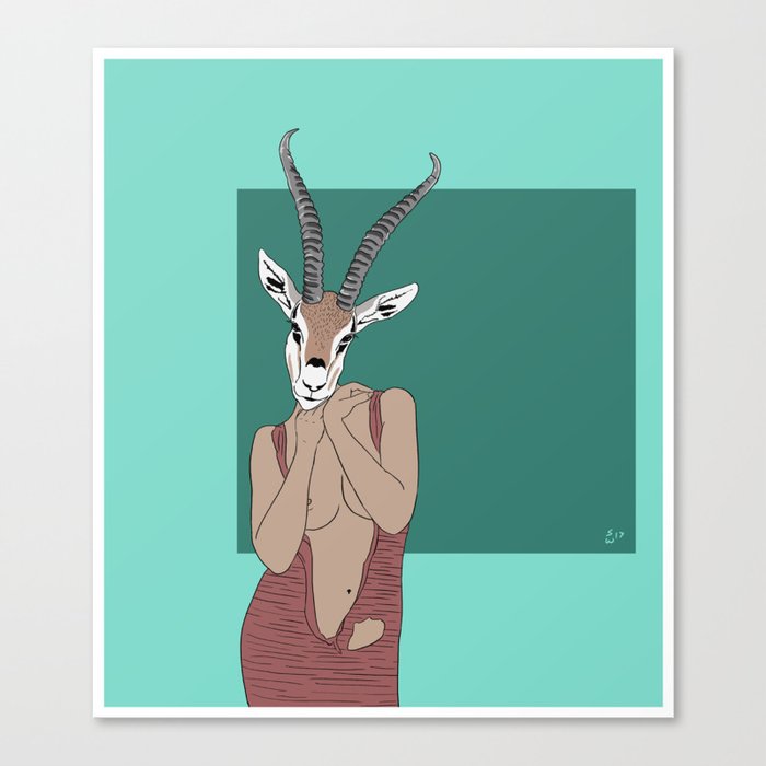 Gazelle Canvas Print by ursamajorart Society6