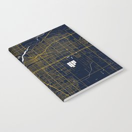 Bakersfield City Map of California, USA - Gold Art Deco Notebook