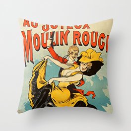 Parisian Vintage Poster Throw Pillow