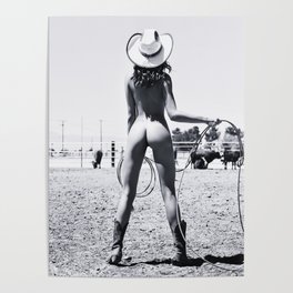 Texan Cowgirl Nude Female Poster